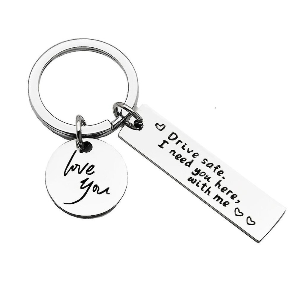 (A) Drive Safe Keychain Gift Drive Safe I Need You Here With Me, Drive Safe Metal Keychain Gift Not,Specified