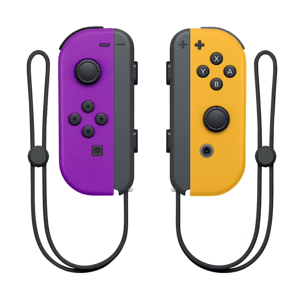 (Purple Orange) Gamepad compatible with nintendo switch joy con controller neon wireless gamepad with joy straps