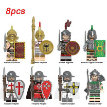 8pcs Mediaeval Knights Action Figures Set Soldier Building Blocks, Collectible Army Men Minifigures Playset Toys Birthday Gift Decor