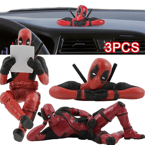 3pcs Deadpool Figures Toys Model Ornaments Tabletop Decoration