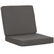 Outsunny Outdoor Seat and Back Cushion Set Replacement Cushions, Dark Grey