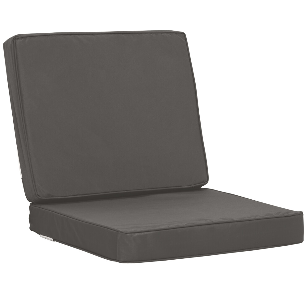 Outsunny Outdoor Seat And Back Cushion Set Replacement Cushions, Dark Grey