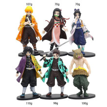 6pcs Anime Demon Slayer Action Figures Zenitsu Inosuke Tanjiro Nezuko Pvc Models Toys Statue Figure Collectibles Dolls Fans Gift