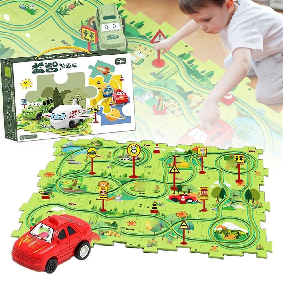 (Kids Toys Educational Puzzle Track Car Play Set - Diy Puzzle Tracks With Vehicles Gifts) Kids Toys Educational Puzzle Track Car Play Set - Diy Puzzle
