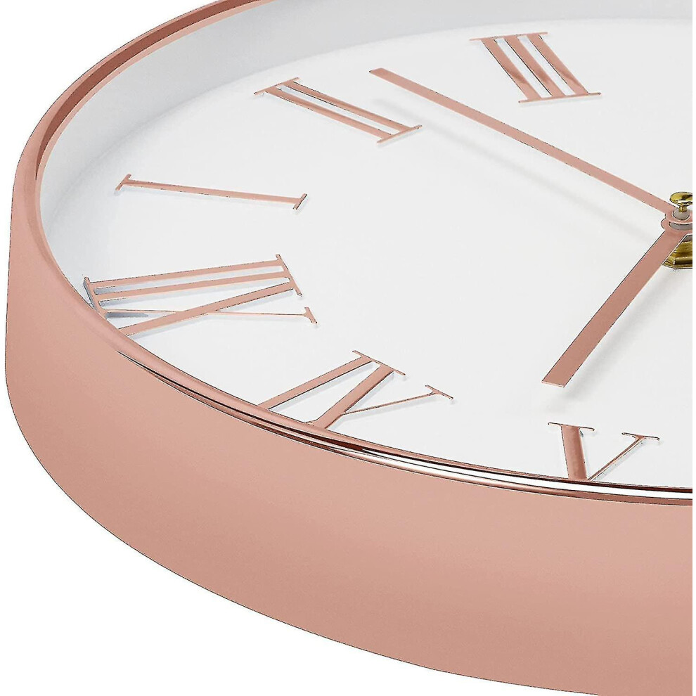 (Pink) Wall Clock 12-Inch Silent Non-Ticking Wall Clock Pink