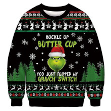 (M, BFT157) Unisex's Ugly Christmas Sweater 3d Digital Print Holiday Party Crewneck Sweatshirt Pullover Men Women Tacky Xmas Jumper Tops