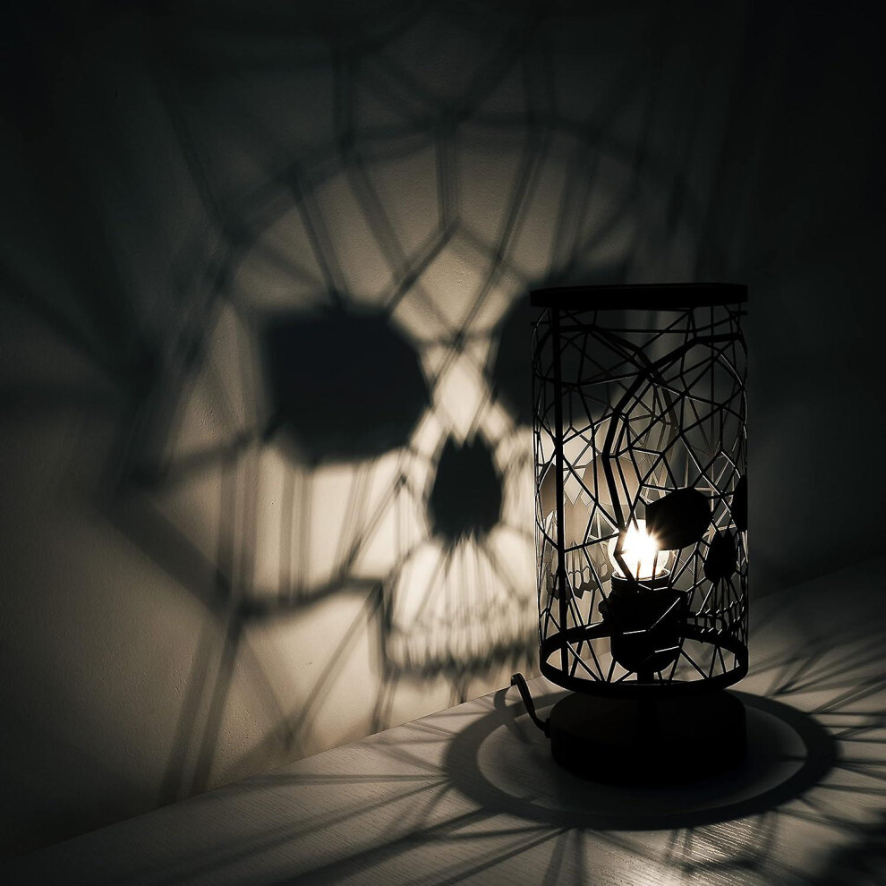 Metallic Skull Lamp - Gothic Decor - Skull Decor - Gothic Lamp - Goth Room Decor - Skeleton Lamp Black