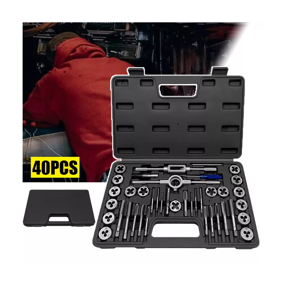 40X Metric Tap And Die Set M3 - M12 Nut Bolt Screw Thread Steel W/Case 133557680668