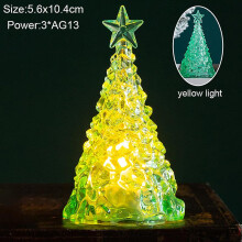 (without battery, green acrylic tree-Y) Snowman Santa Claus Hot Air Balloon Christmas Led Light Ornaments Christmas Kid Gifts Xmas Home Bedroom Decoration Navidad Noel