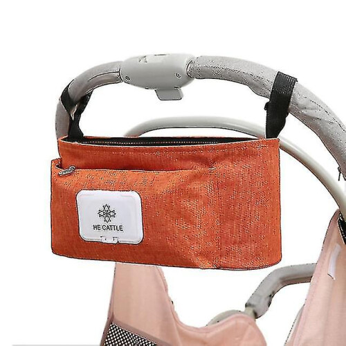 (Orange) 2 In 1 Portable Stroller Organizer Trolley Bag