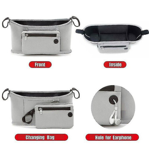 (Orange) 2 In 1 Portable Stroller Organizer Trolley Bag 2