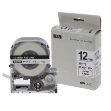 Black On White Label Tape Compatible Epson Label Tapes 12mm For Lw-300 Lw-400