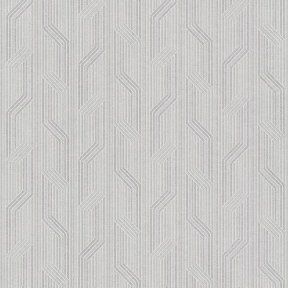 (Grey ON4102) Orion Vertical Geometric Stripe Wave Wallpaper