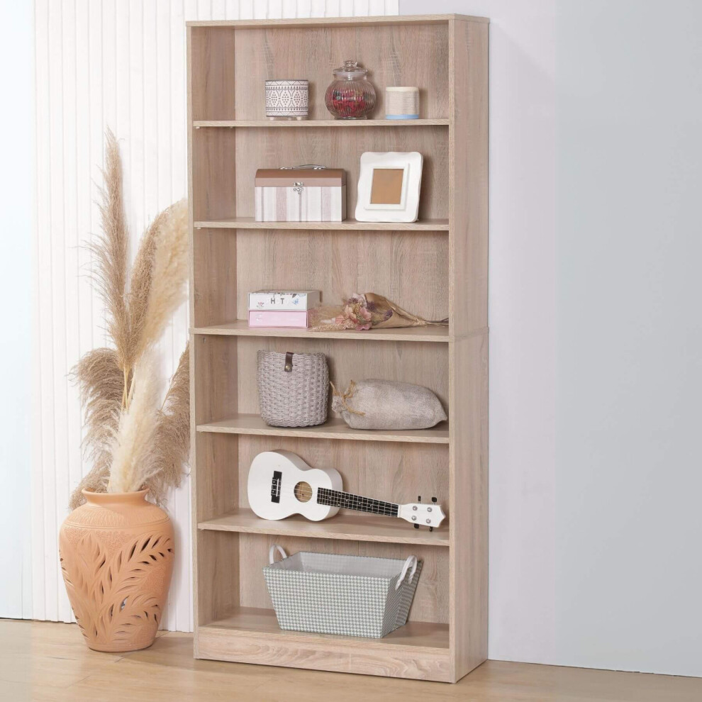 (Oak - Deep) Bookcase Display Shelf Freestanding