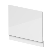 700mm Waterproof Straight Shower Bath End Panel - Gloss White