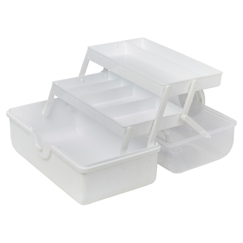 Urbn Living (White) 3 Tier Cantilever Sewing Craft Storage Box Tray 7 Sections White