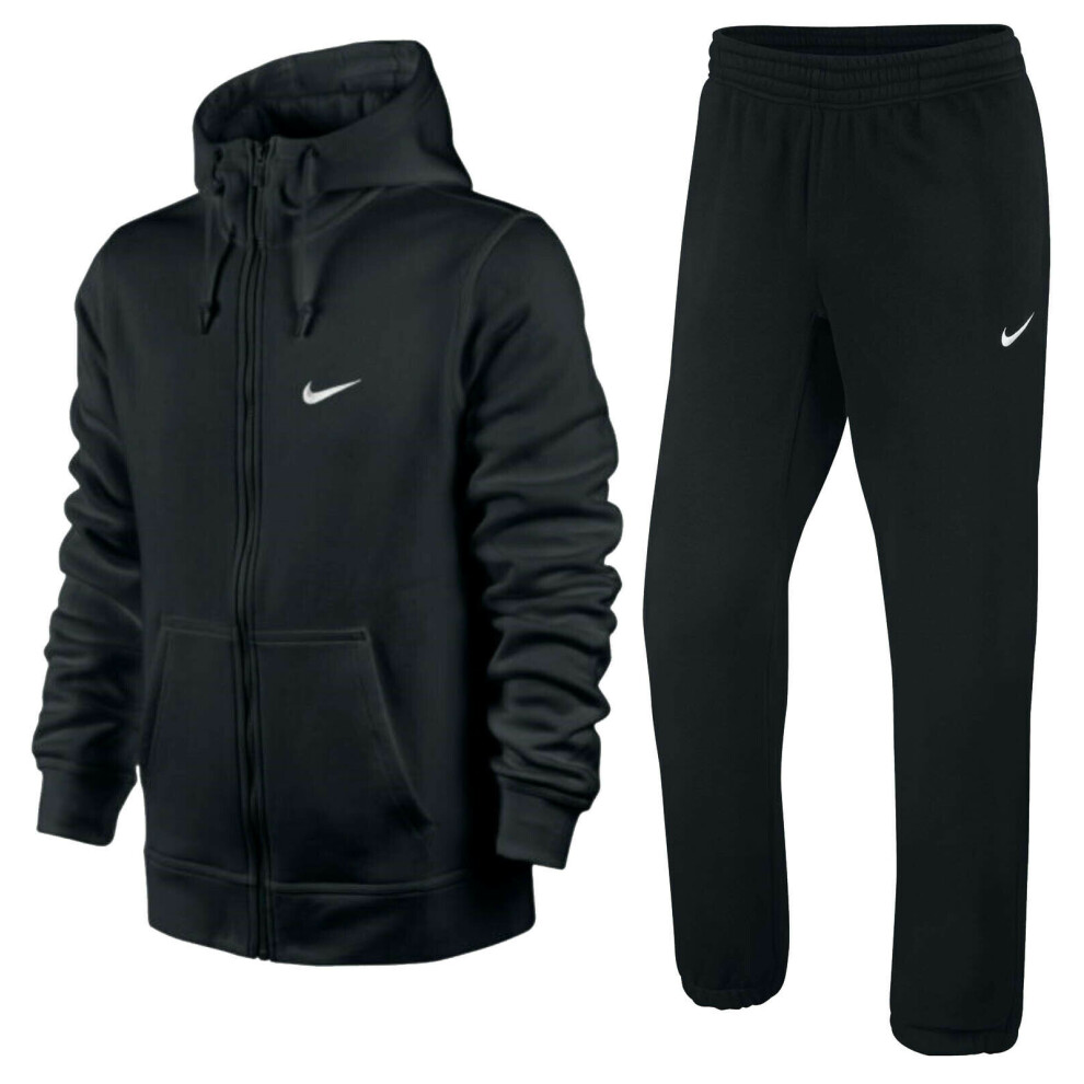 (Black, S) Nike Mens Club Fleece Tracksuit Set