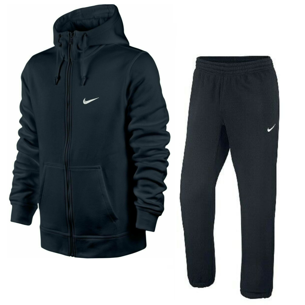 (Navy, S) Nike Mens Club Fleece Tracksuit Set