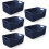 (Navy) KEPLIN 5 Pack Plastic Studio Storage Basket, Portable Container Boxes with Handles for Storage , Shelfs, Drawers, Kitchen & Cupboards 1