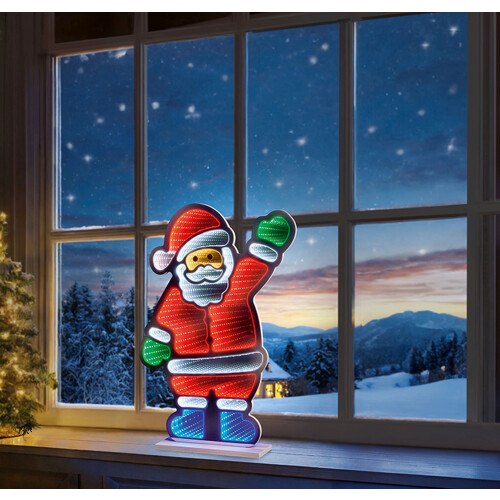 Premier Santa Christmas Infinity Mirror Light Decoration LED Xmas Light 60cm