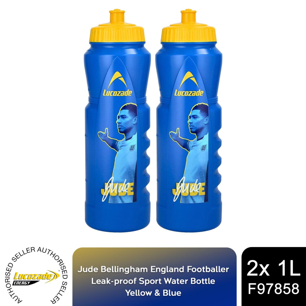 Lucozade Sport x Jude Bellingham Water Bottle with Sport Cap, 2x1L