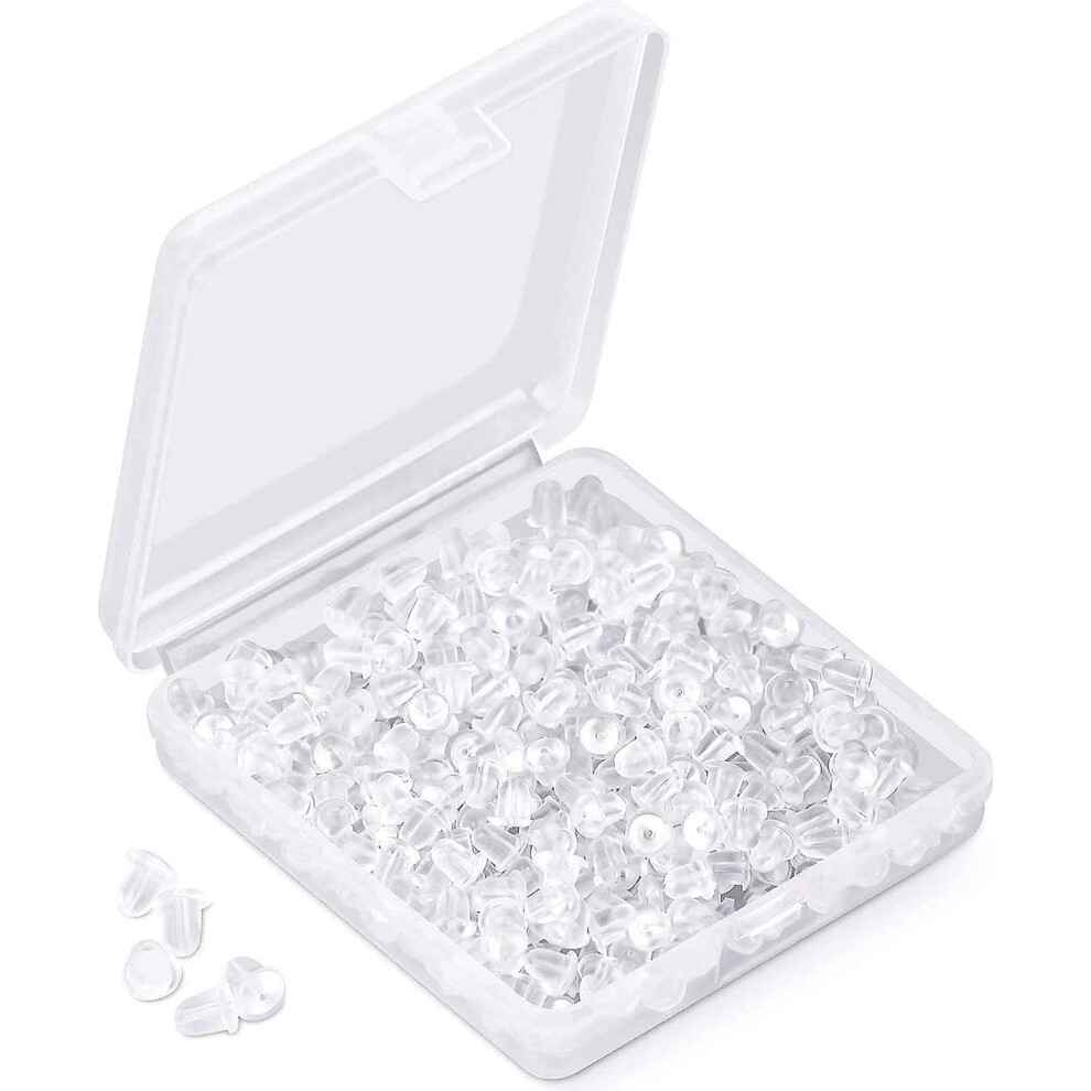 Silicone Earring Backs Earring Backings 1200 Pieces Soft Transparent Ear Safety Back Pads Backstop Clutch Plug Replacement For Fishhook Earrings Stud