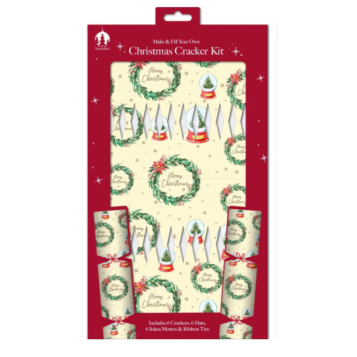 Make Your Own Christmas Crackers Kit Traditional Wreath 30cm 1
