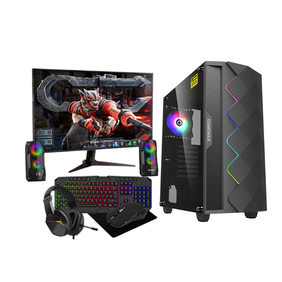Ezztech (Intel Core I7, 512 Gb Ssd & 2Tb Hdd) Pc Gaming Bundle Intel I5 16Gb Ram Hdd & Ssd Gt730 +Speakers