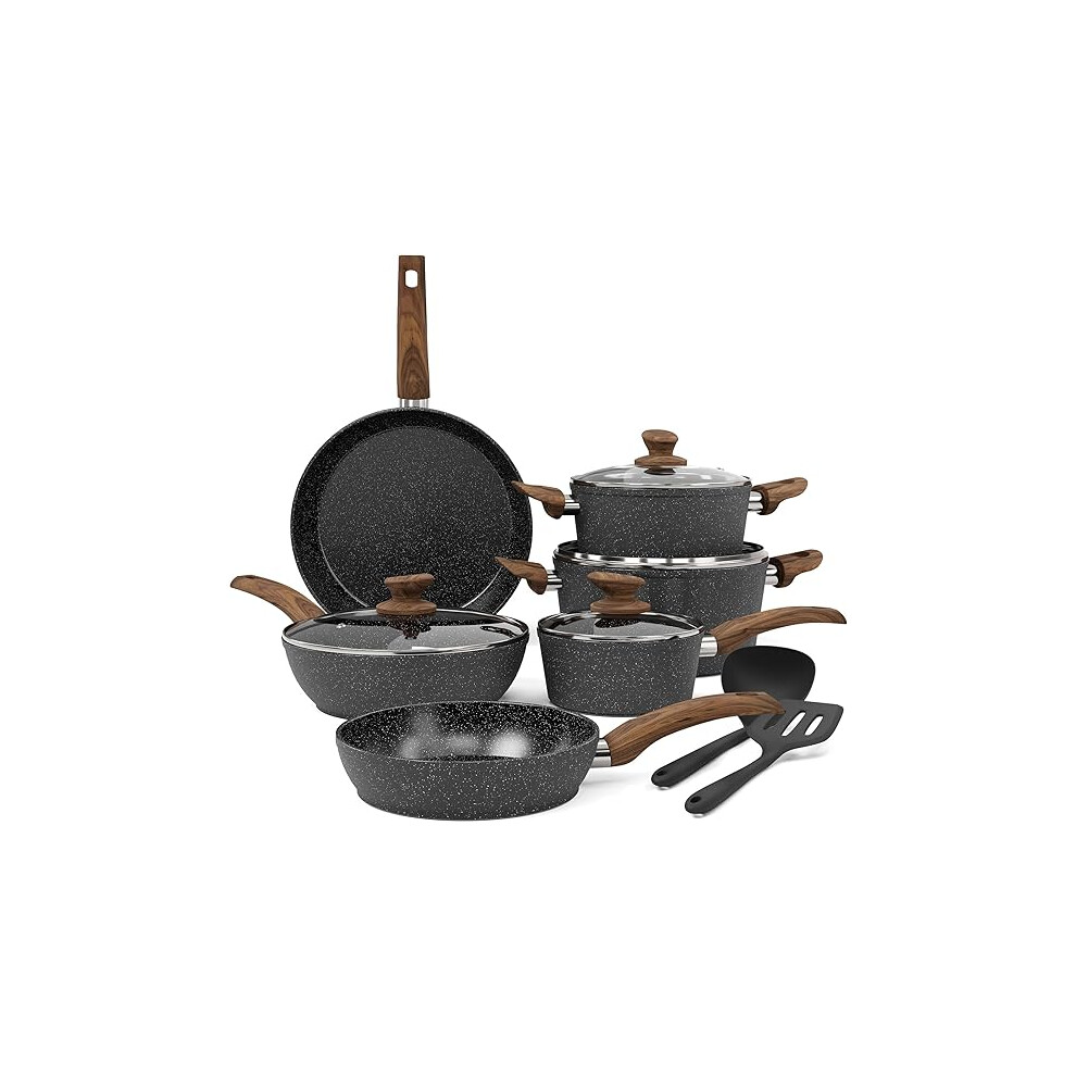 Kitchen Academy Induction Hob Pots and Pans Set - 12 Piece