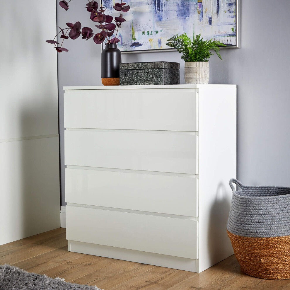 Home Source ( - 4 Drawers) Storage Chest 4 Or 6 Drawers White