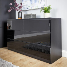 (Black - 6 Drawers) Storage Chest 4 or 6 Drawers