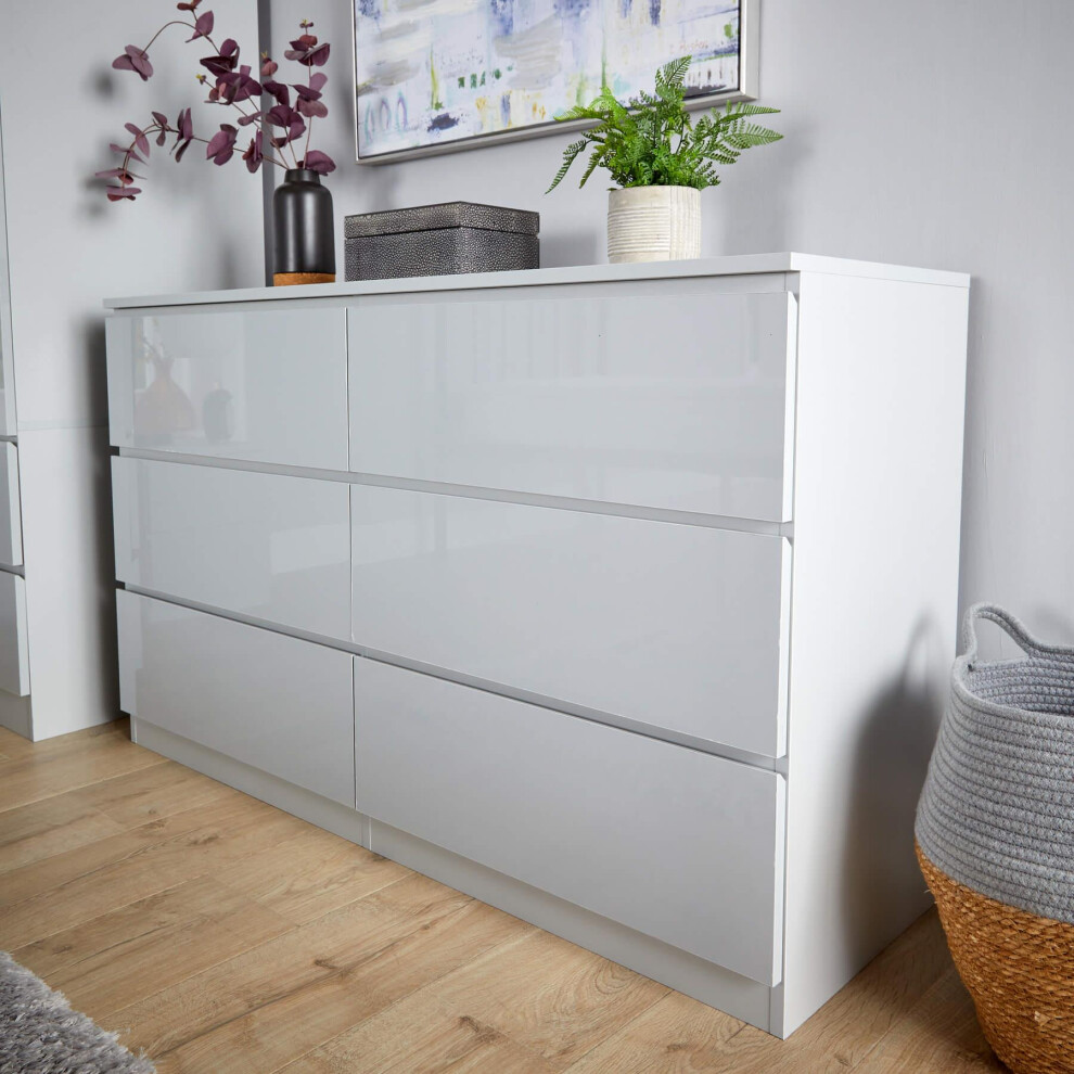 (Grey - 6 Drawers) Storage Chest 4 or 6 Drawers