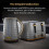Tower TOWER Empire Grey Jug Kettle 4 Slice Toaster & Bread Bin Set 2