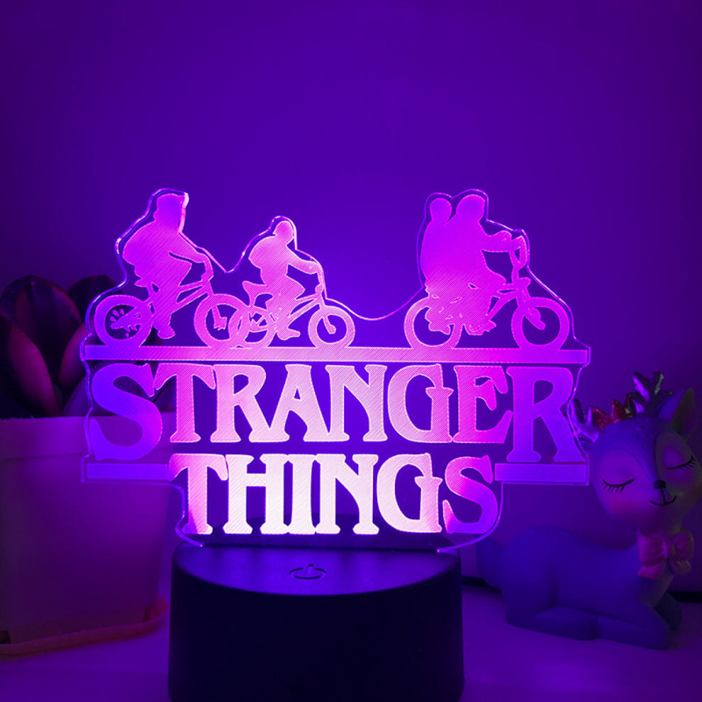Stranger Things Night 3D Led Illusion Lamp With 16 Color Remote Control For Kids Bedroom Decorations - Seat Light/Black