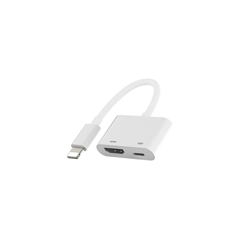 [Apple MFi Certified] Lightning to HDMI Adapter Digital AV, for iPad iPhone to HDMI Adapter 1080P with Lightning Charging Port Compatible for iPhone,