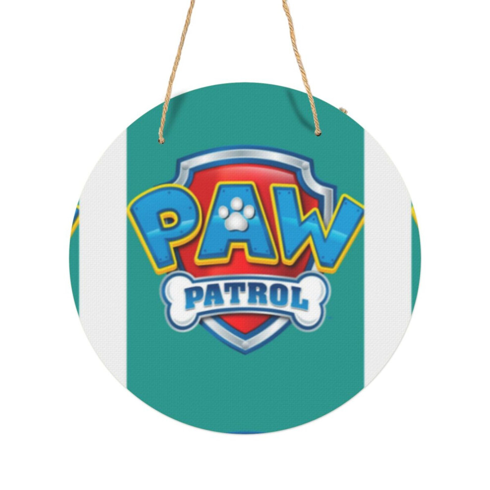 (Paw Patrol Logo=250) Round Metal Sign Aluminum 11.5 Print Sign Wall Art Decor Plaque For Home Bar Cafe Pub Xmas Decoration