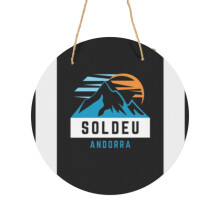 (Soldeu, Andorra - Ski And And Snowboarding, Snowboarder Mountain Gift=6163) Round Metal Sign Aluminum 11.5 Print Sign Wall Art Decor Plaque For Home Bar Cafe Pub Xmas Decoration