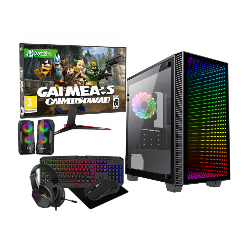 Photos - Desktop PC Fast Gaming Bundle Core i5 16GB RAM 1TB& 512GB SSD 4GB GT730 22" +Speakers