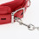 Adjustable Pad Leather Collar Choker With Chain Detachable Leash Red 4