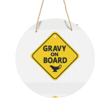 (Gravy On Board=5072) Round Metal Sign Aluminum 11.5 Print Sign Wall Art Decor Plaque For Home Bar Cafe Pub Xmas Decoration