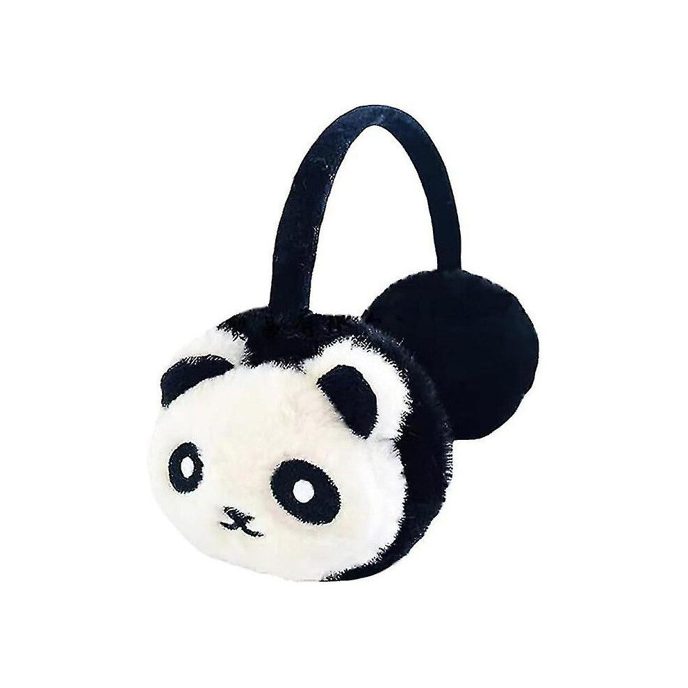 Panda Earmuffs Winter Ear Warmers Panda Plush Ear Muffs Cute Panda Plush Ear Covers Plush Winter Ear Cover Soft Warm Fleece Cushioned Ear Warmers