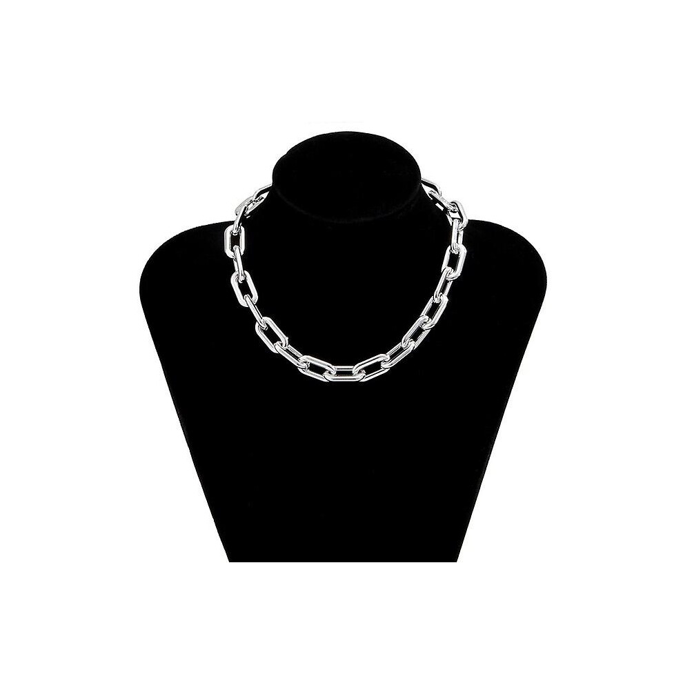 (Color Color 7) High Quality Punk Lock Chain Declaration Necklace Women Hip Hop Twisted Thick Gothic Jewelry Necklace Steampunk Silver