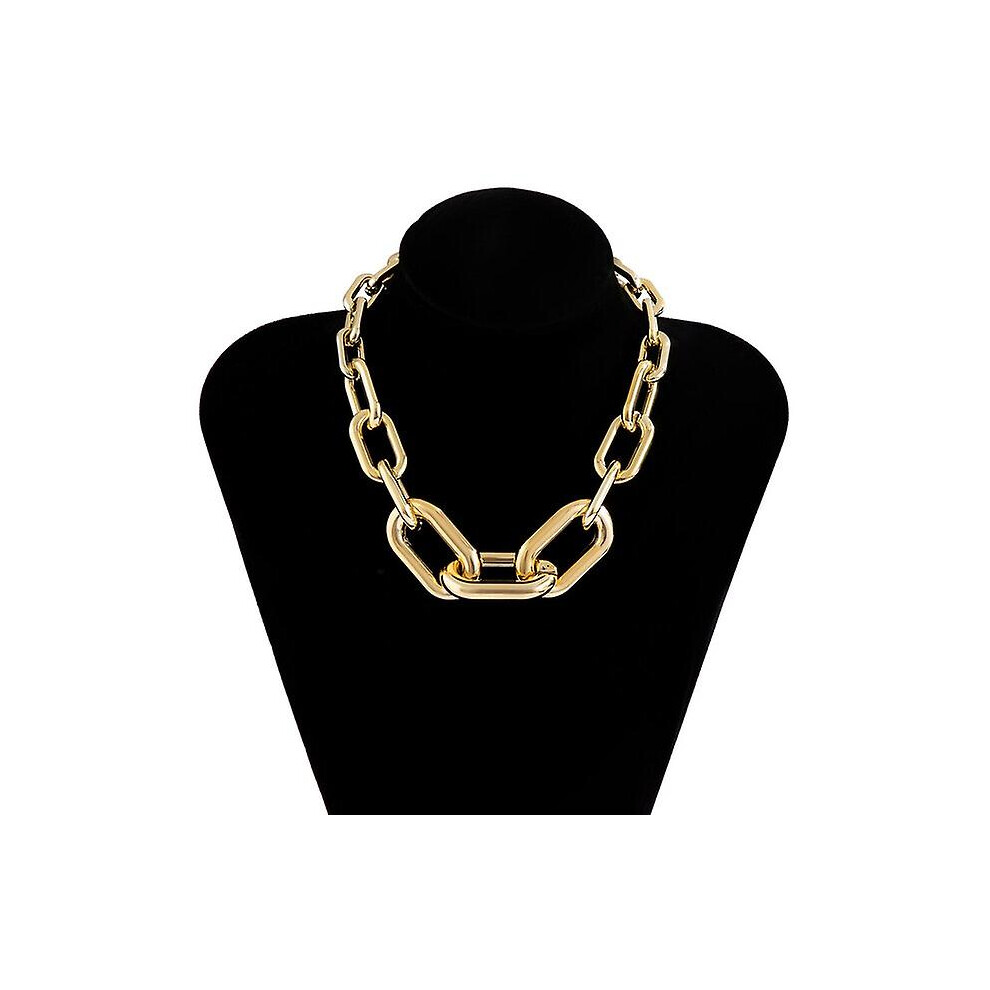 (Color Color 9) High Quality Punk Lock Chain Declaration Necklace Women Hip Hop Twisted Thick Gothic Jewelry Necklace Steampunk Gold