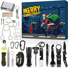 2024 New Survival Kit Advent Calendar Outdoor Blind Box Outdoor Enthusiast Christmas Blind Box Tools
