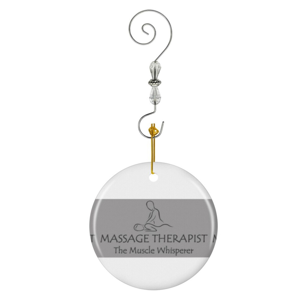 (Massage Therapist Gifts - The Muscle Whisperer Funny Gift Ideas For Non Masseuse Therapists In AMTA ) Christmas Ornaments Ceramic Charm with Hook Crystal Handmade Xmas Tree Decorations Keepsake Stocking Stuffer