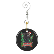 (Merry Christmas Leon Kennedy Resident Evil-3417) Christmas Ornaments Ceramic Charm with Hook Crystal Handmade Xmas Tree Decorations Keepsake Stocking Stuffer