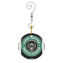 (Mens My Favorite Have Coffee, Watch Radar Christmas-4076) Christmas Ornaments Ceramic Charm with Hook Crystal Handmade Xmas Tree Decorations Keepsake Stocking Stuffer
