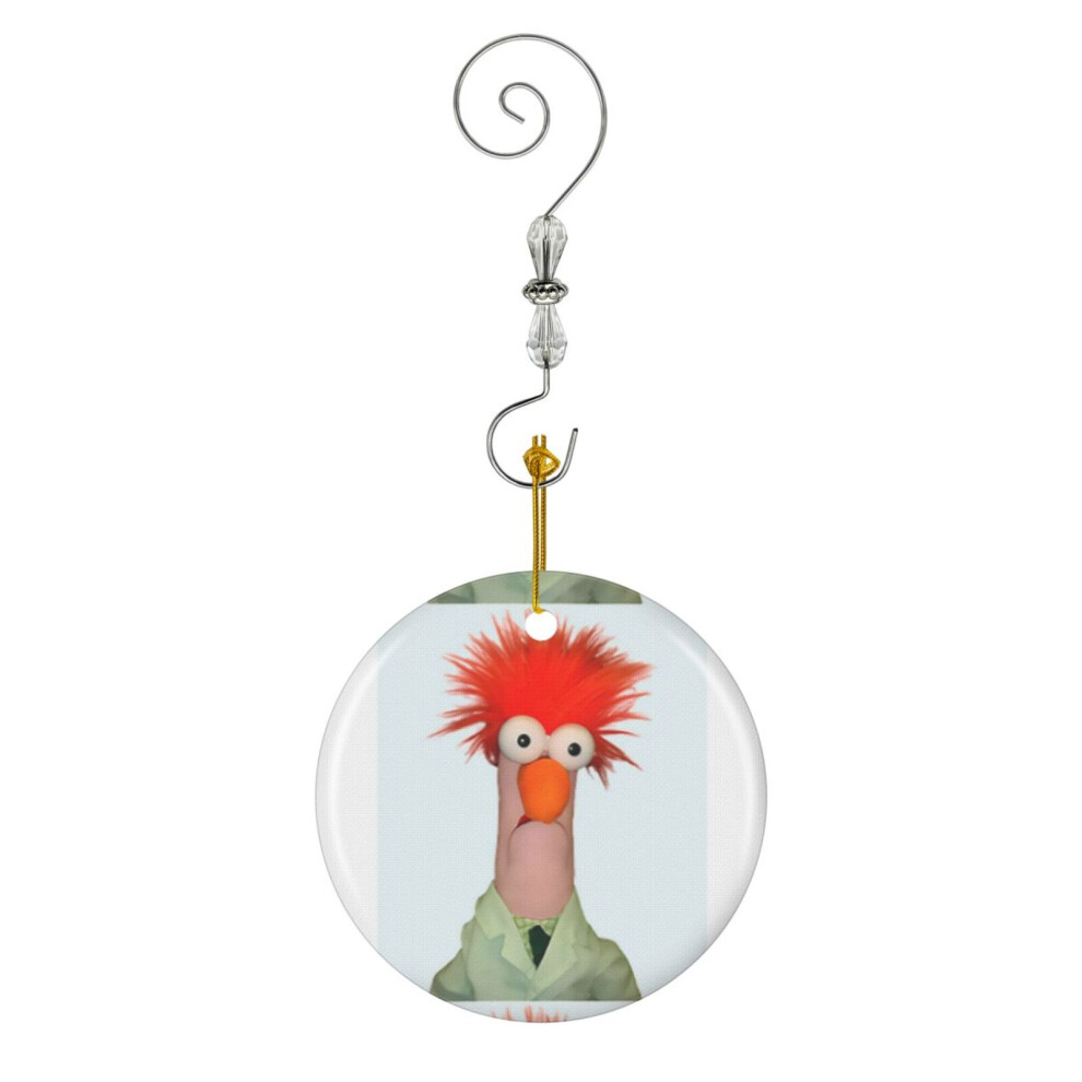 (Meep Muppet Beaker-3046) Christmas Ornaments Ceramic Charm with Hook Crystal Handmade Xmas Tree Decorations Keepsake Stocking Stuffer