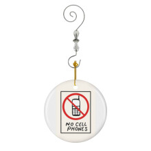 (Luke?s No Cell Phones Pattern Coffee Diner Pack-7090) Christmas Ornaments Ceramic Charm with Hook Crystal Handmade Xmas Tree Decorations Keepsake Stocking Stuffer