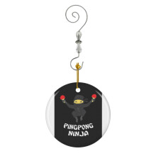 (Table Tennis -g-pong Ninja-10263) Christmas Ornaments Ceramic Charm with Hook Crystal Handmade Xmas Tree Decorations Keepsake Stocking Stuffer